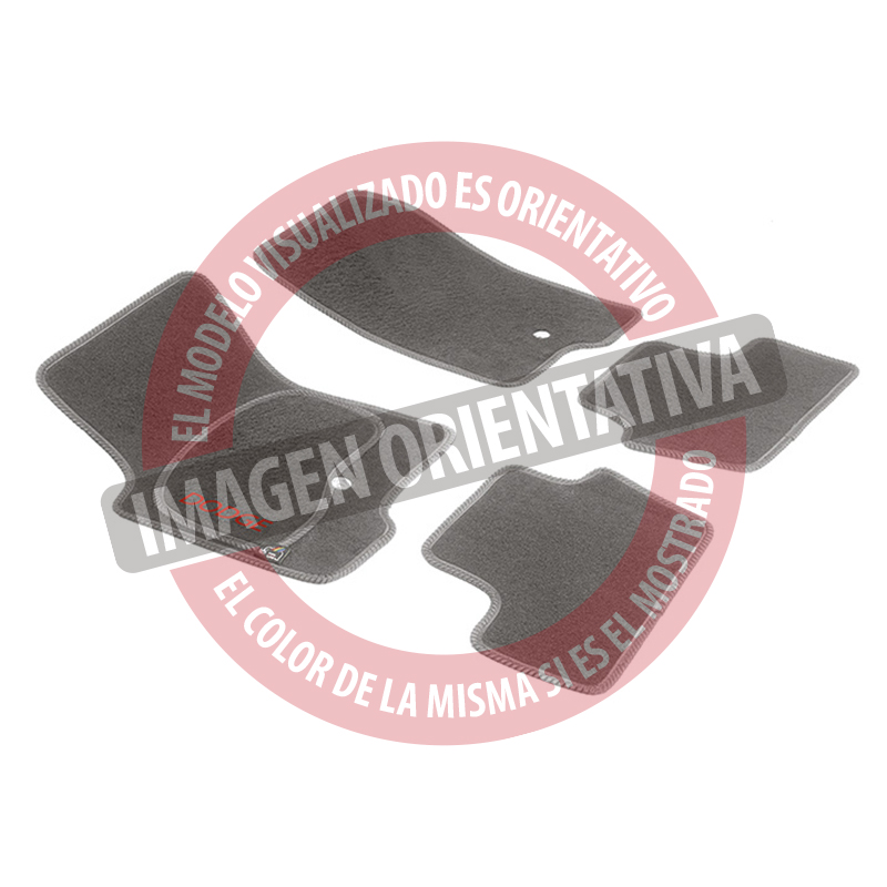 JUEGO ALFOMBRAS PRIVILEGE GRIS MODELO OPEL CORSA D (9/06-) con fijación específica botón – 2 piloto y 2